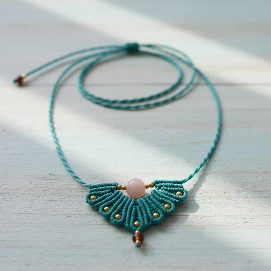 Collar Media Luna de Crisajewel: gargantilla artesanal en acero con detalle de media luna y piedras naturales, diseño boho elegante.