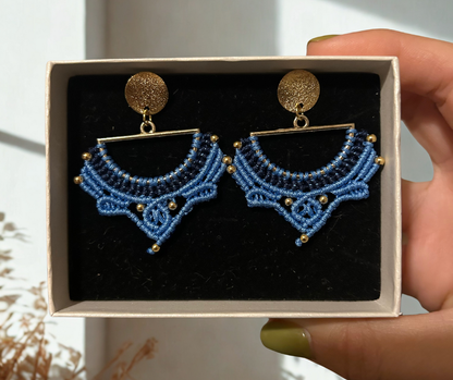 Pendientes Tulip de Crisajewel: pendientes artesanales con forma de tulipán tejidos en macramé, ligeros y de estilo boho