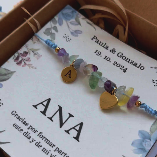 pulseras con iniciales personalizables para regalar boda bautizo comunion